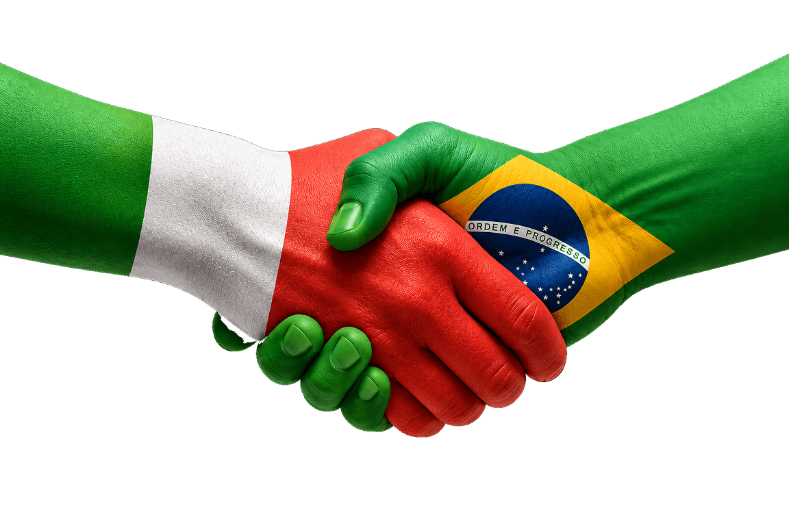 Bandeiras do Brasil e da Itália